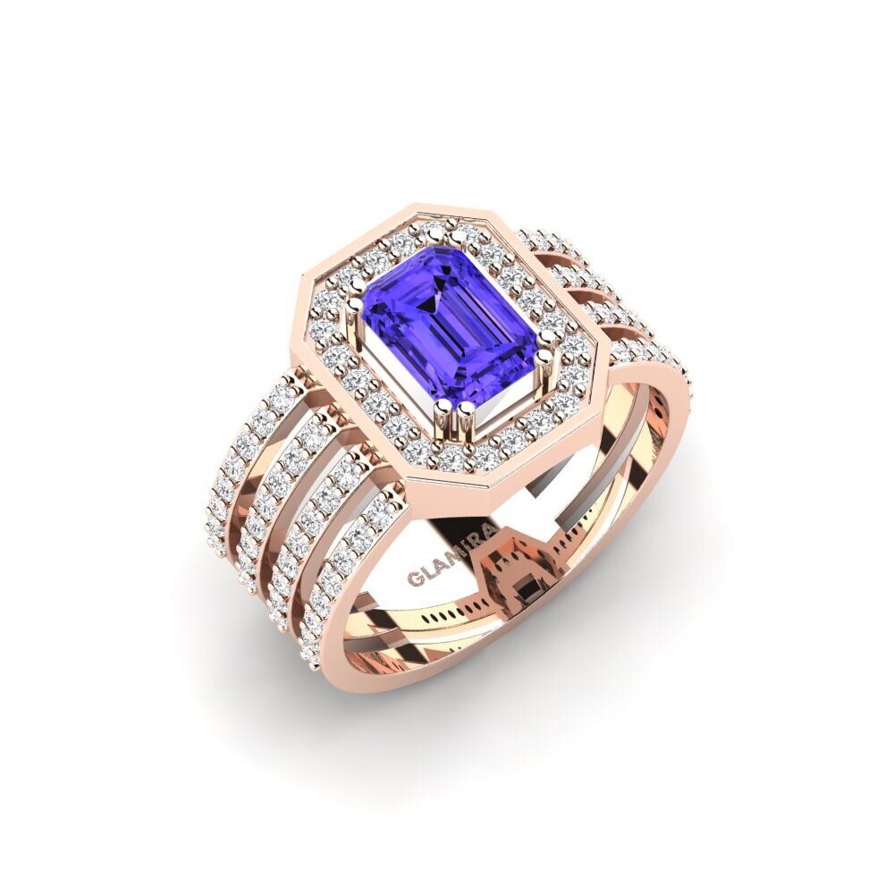 14k Rose Gold Tanzanite SYLVIE Ring Chaandee