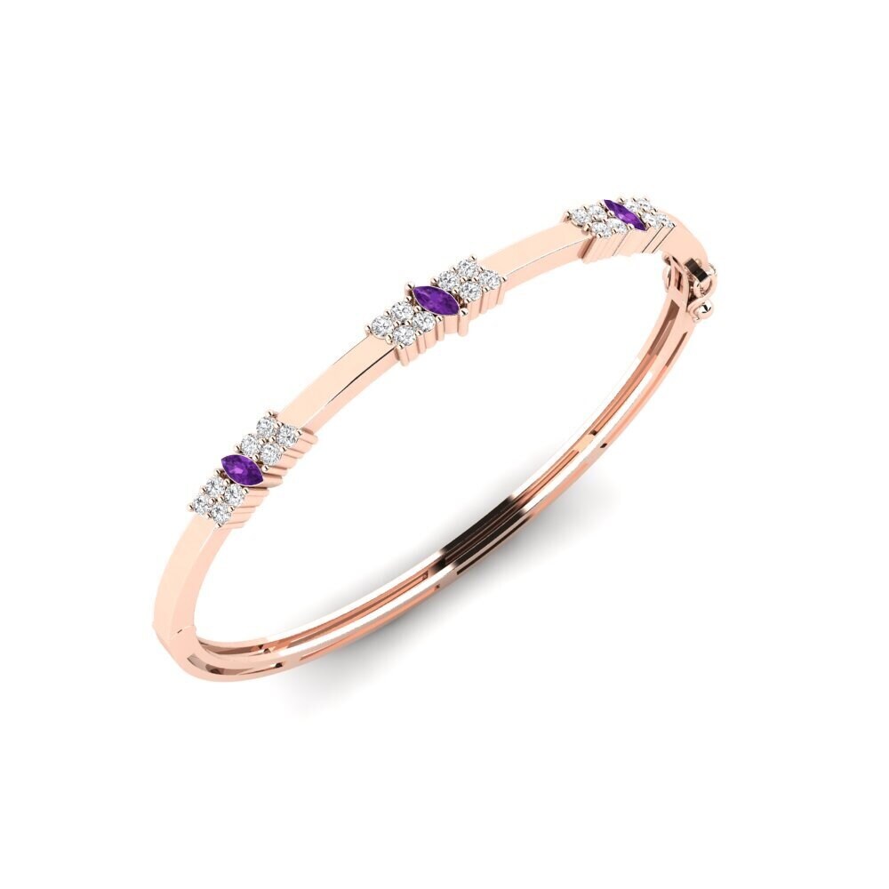 14k Rose Gold Amethyst SYLVIE Bangle Lykomedes