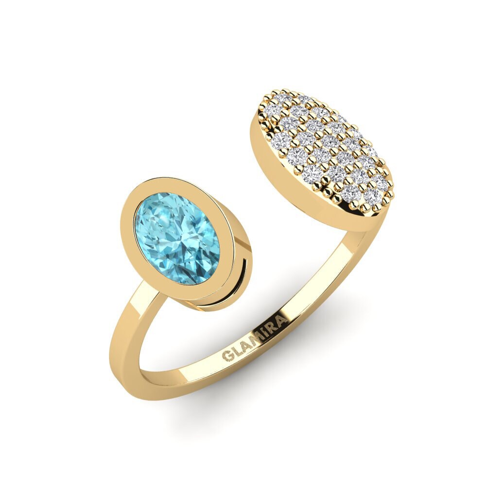 Zircon Bleu SYLVIE Bague Phupha