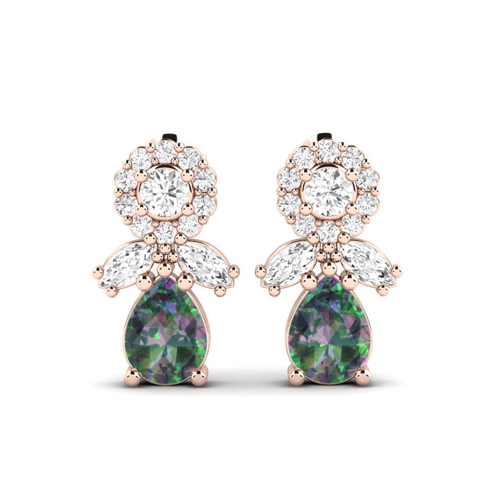 14k Rose Gold Mystic Topaz SYLVIE Earring Srebro