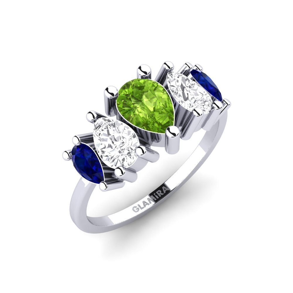 950 Platinum Peridot SYLVIE Ring Drim