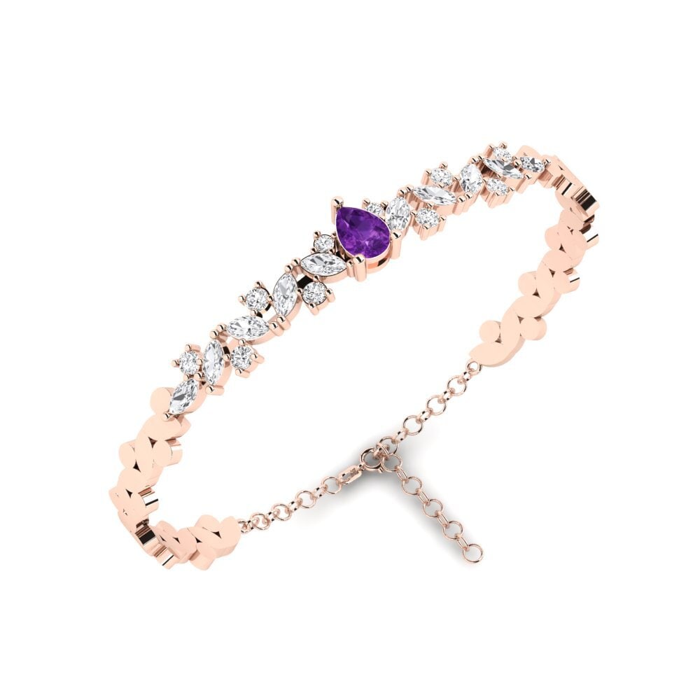 14k Rose Gold Amethyst SYLVIE Bangle Leija