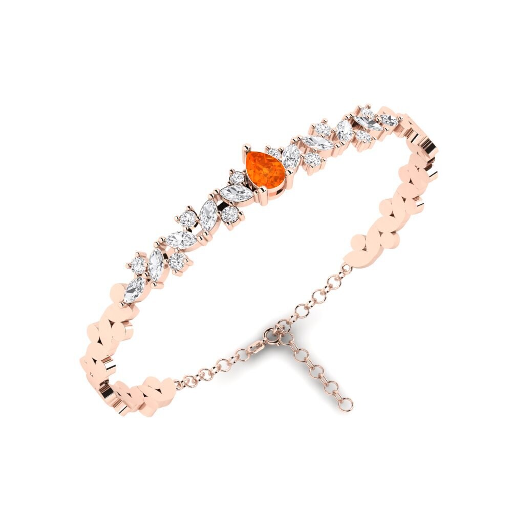14k Rose Gold Fire-Opal SYLVIE Bangle Leija