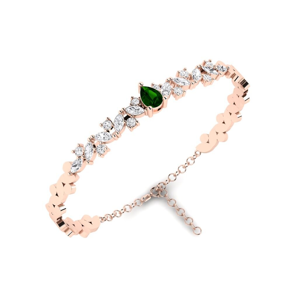 14k Rose Gold Green Tourmaline SYLVIE Bangle Leija