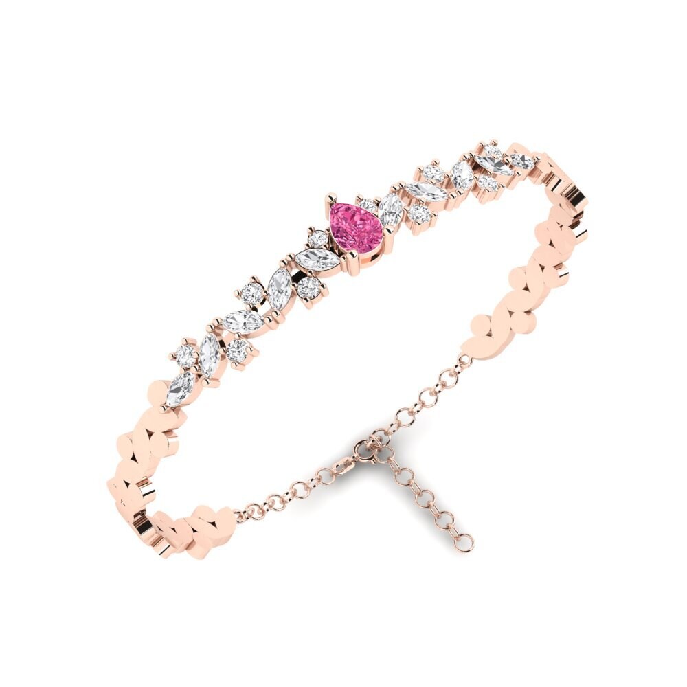 14k Rose Gold Pink Tourmaline SYLVIE Bangle Leija