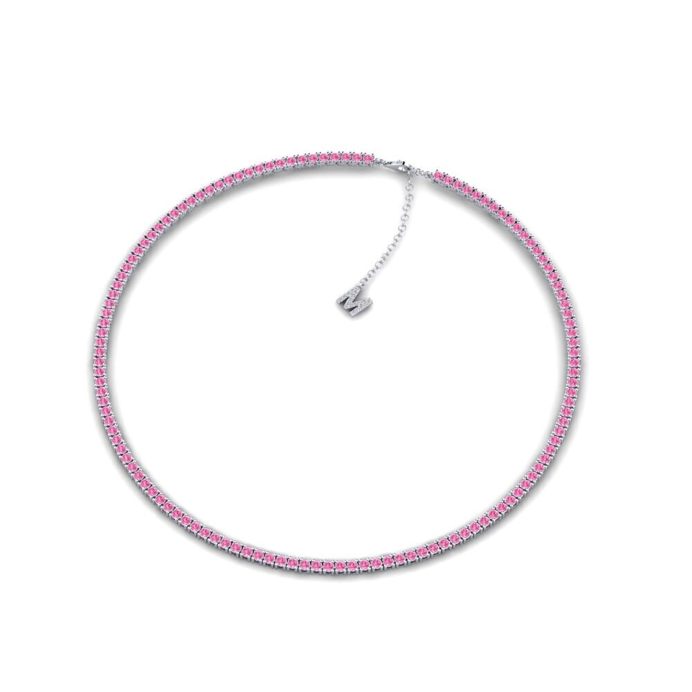 950 Platin Rosa Saphir SYLVIE Collier Nahasi - M