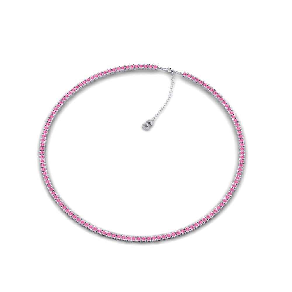 950 Platin Rosa Saphir SYLVIE Collier Nahasi - S