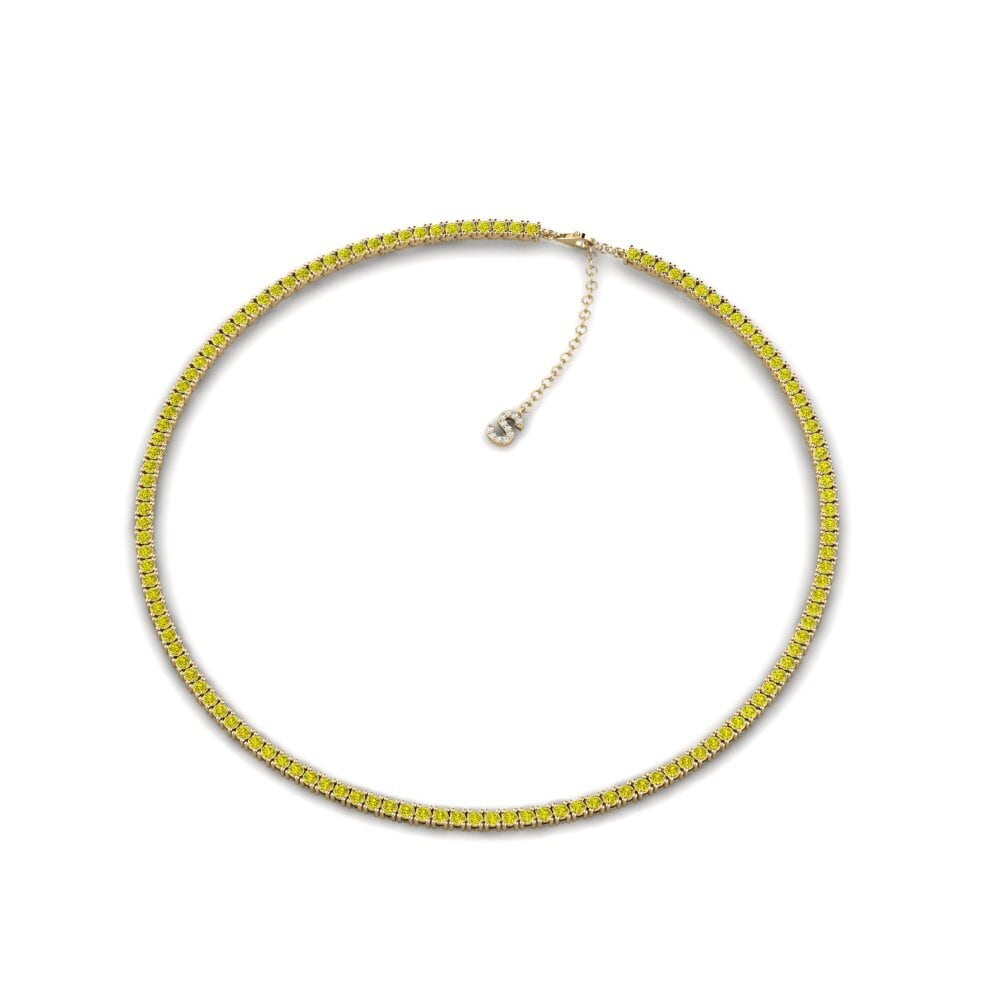 Collar Yellow Diamond Initial & Name Necklaces