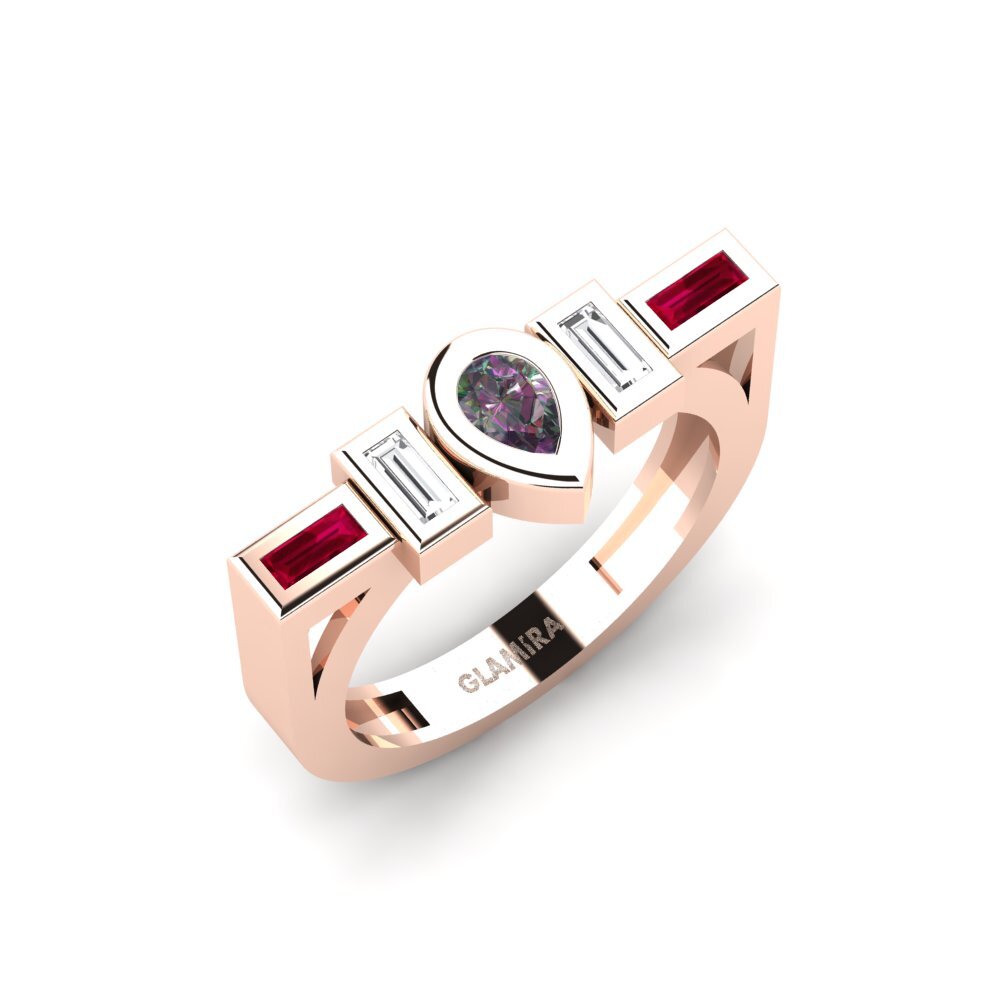 14k Rose Gold Mystic Topaz SYLVIE Ring Poias