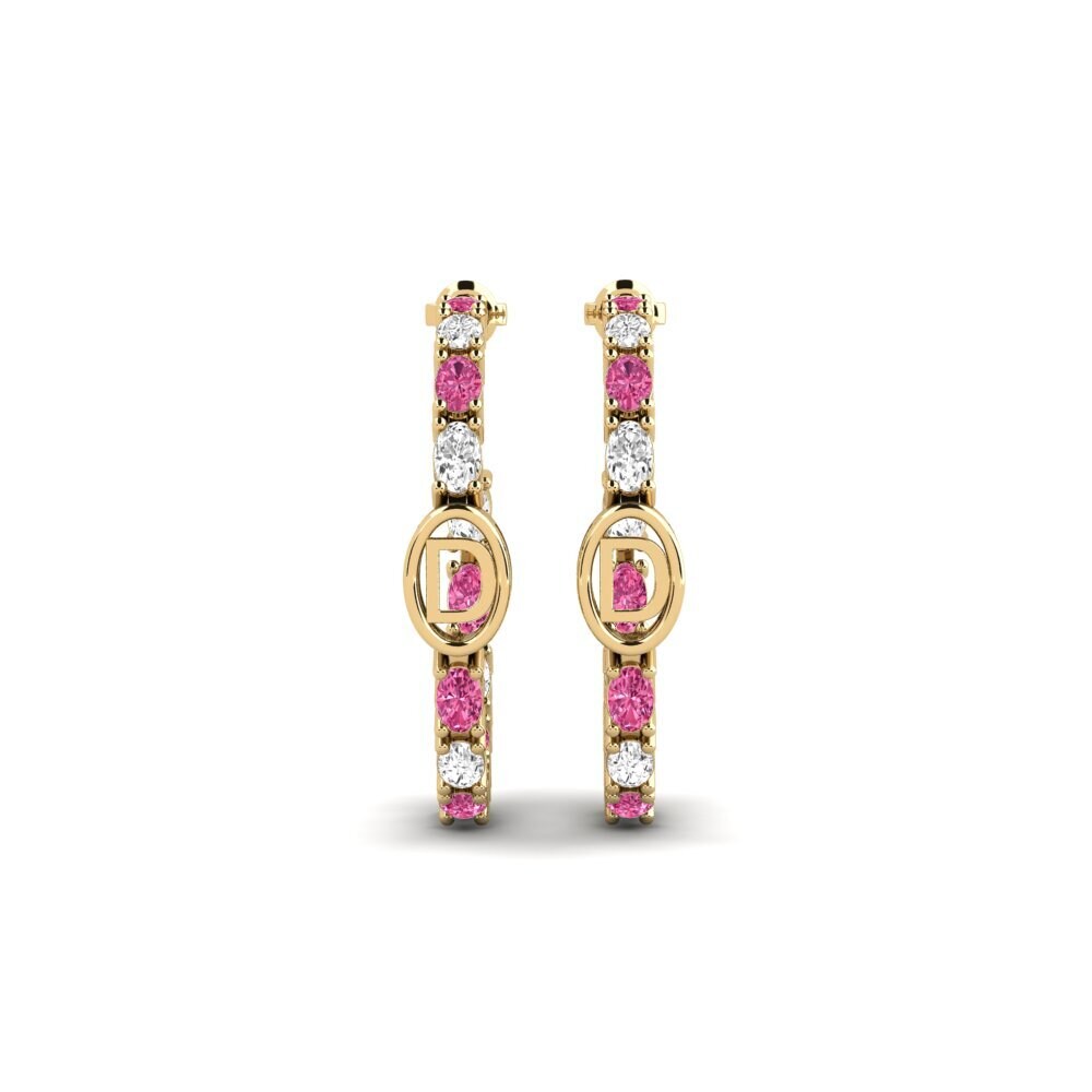 Oval Pink Tourmaline SYLVIE Earring Riyo - D