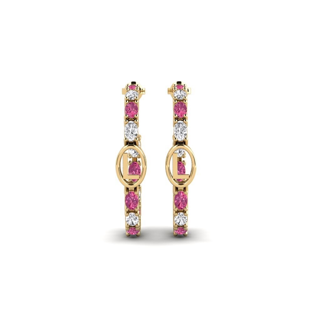 Pink Tourmaline SYLVIE Earring Riyo - L