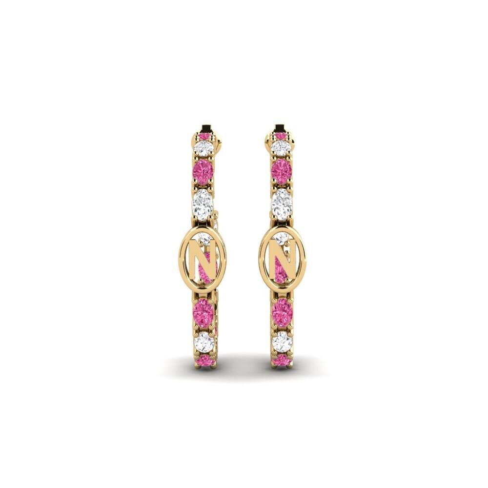 Oval Pink Tourmaline SYLVIE Earring Riyo - N