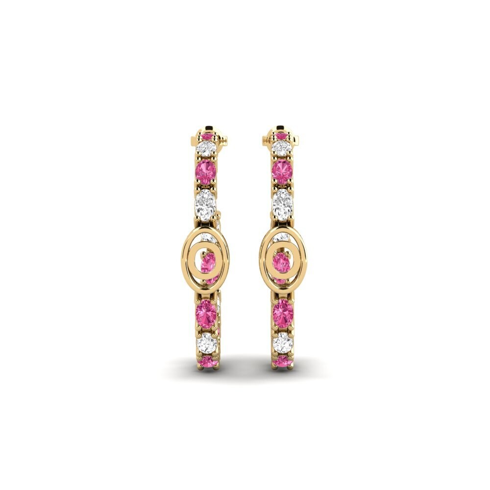 Oval Pink Tourmaline SYLVIE Earring Riyo - O