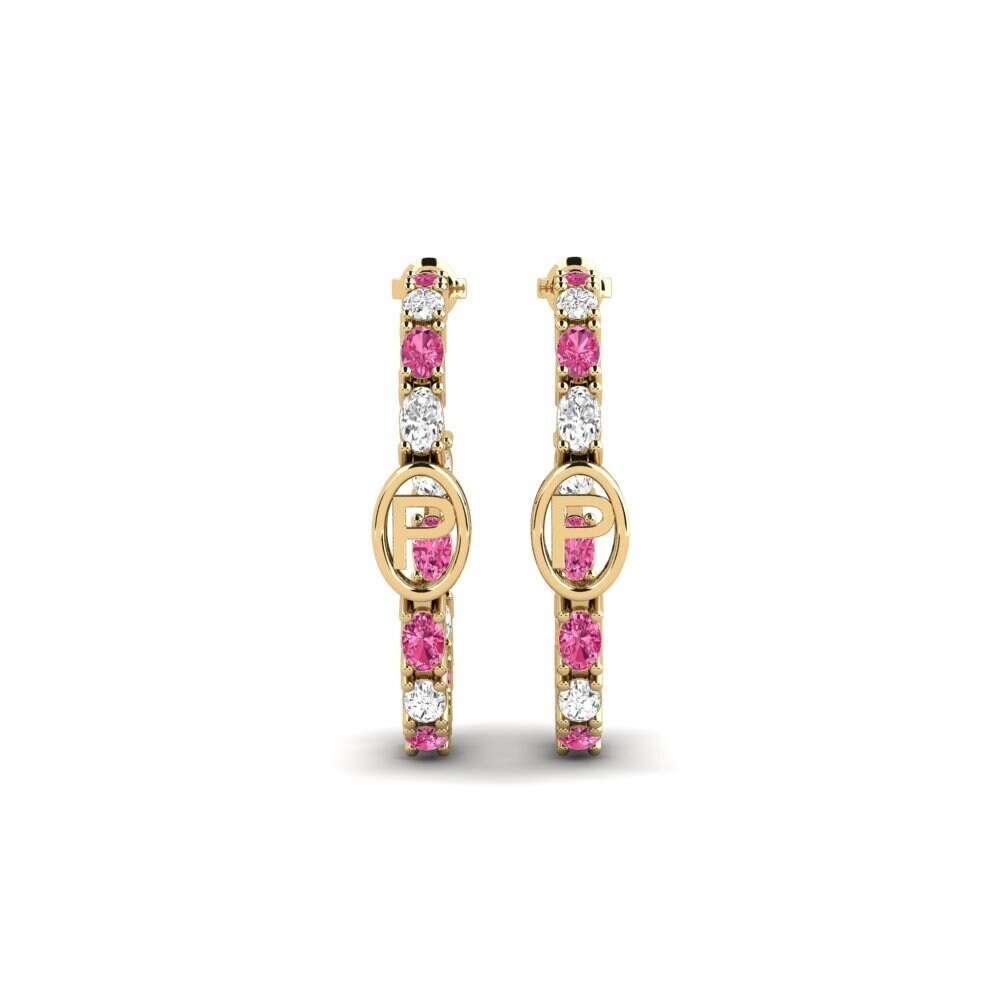 Oval Pink Tourmaline SYLVIE Earring Riyo - P
