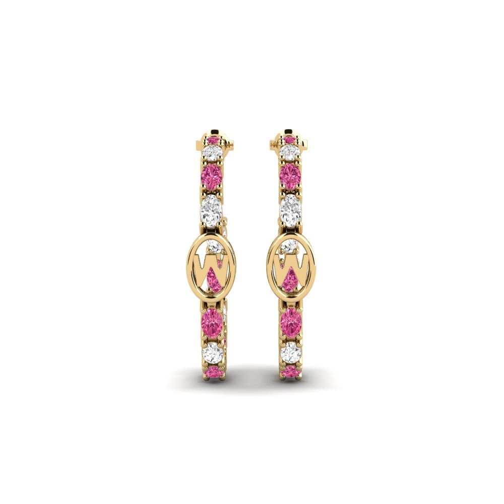 Oval Pink Tourmaline SYLVIE Earring Riyo - W