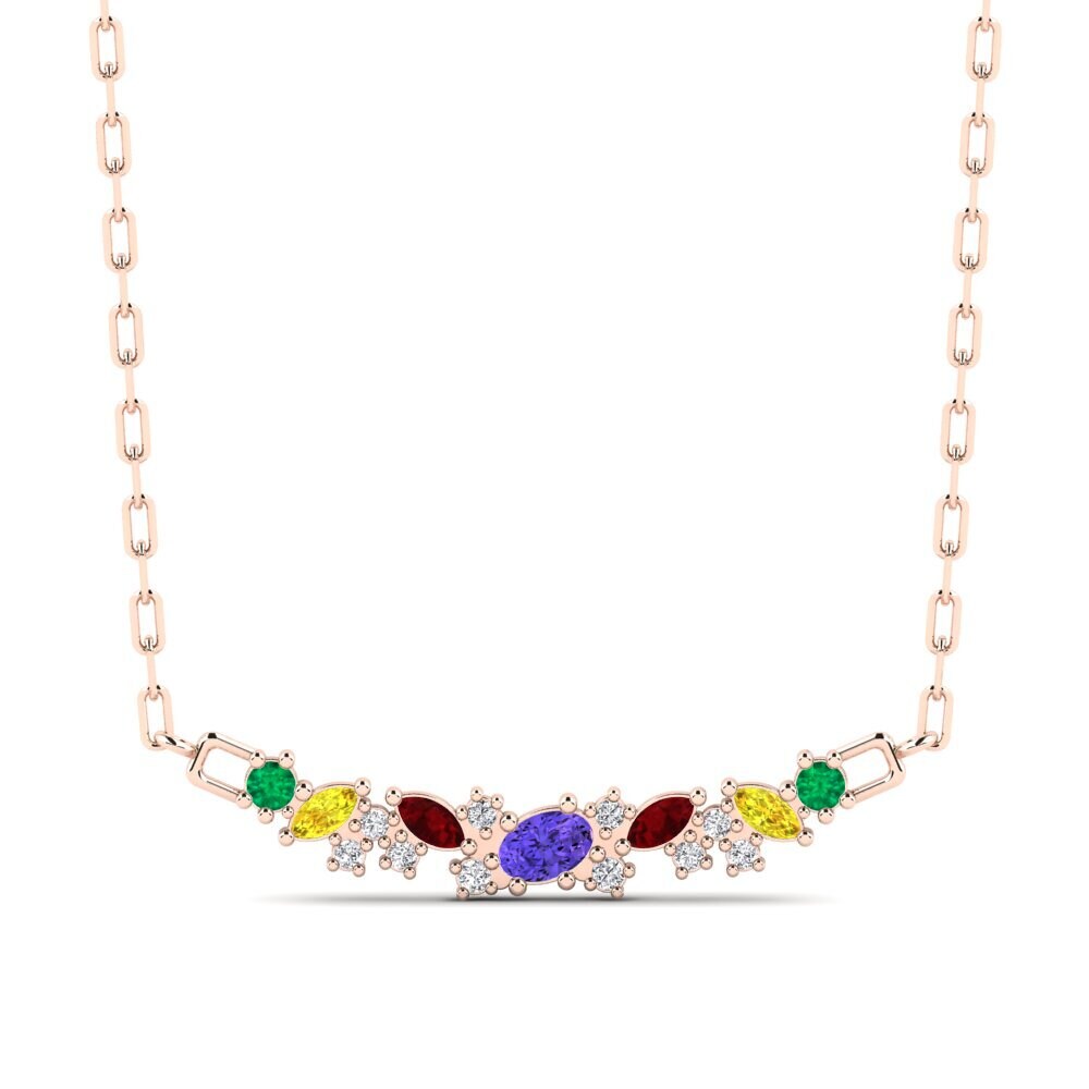 14k Rose Gold Tanzanite SYLVIE Paperclip Necklace Rosinante