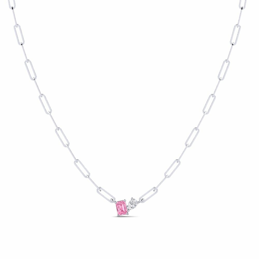 Charm Pink Sapphire Necklaces