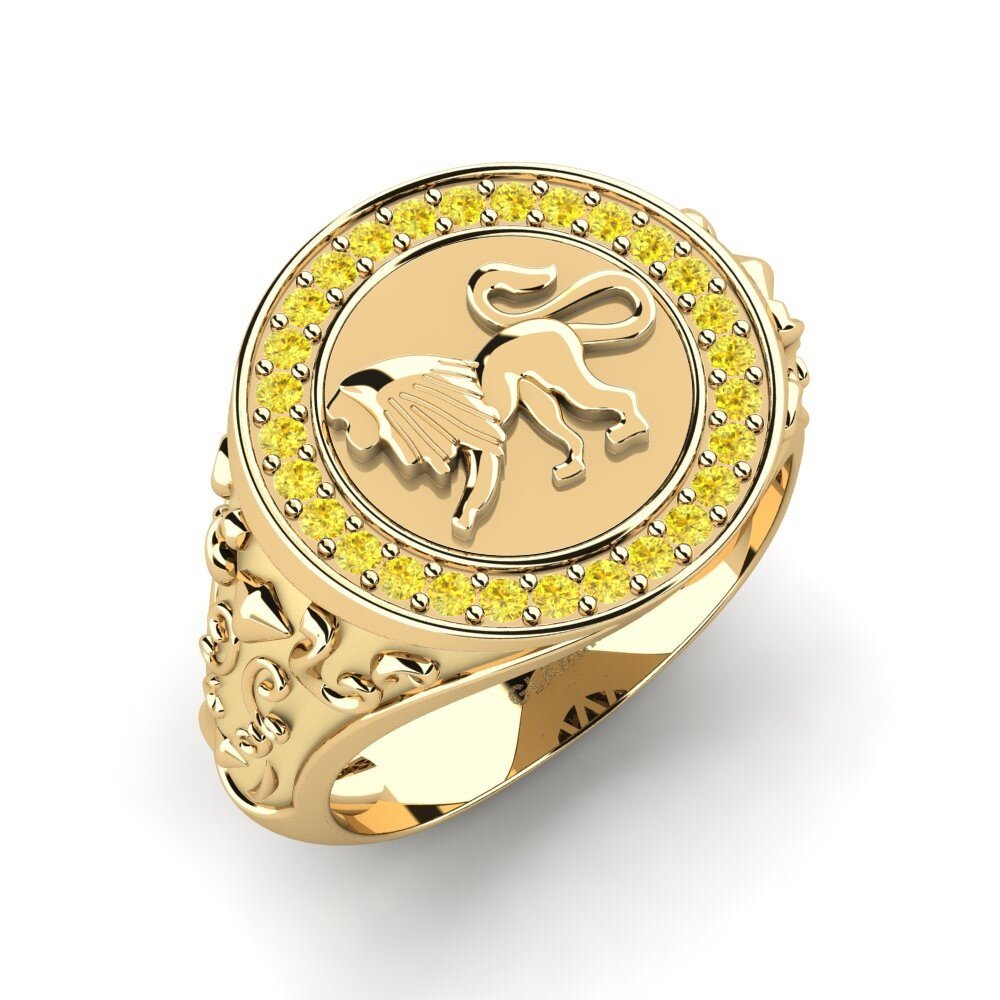 Yellow Sapphire Men's Ring Arion - Leo