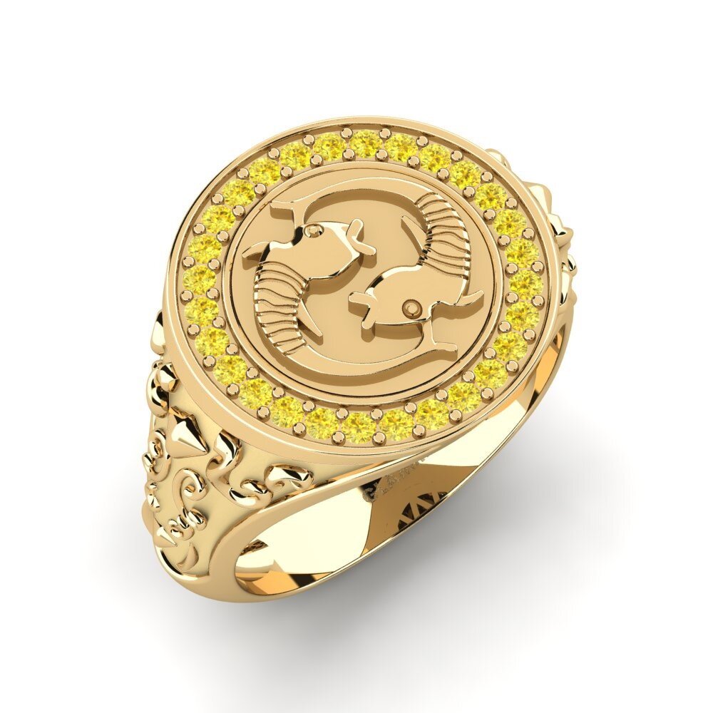 Yellow Sapphire Men's Ring Arion - Pisces