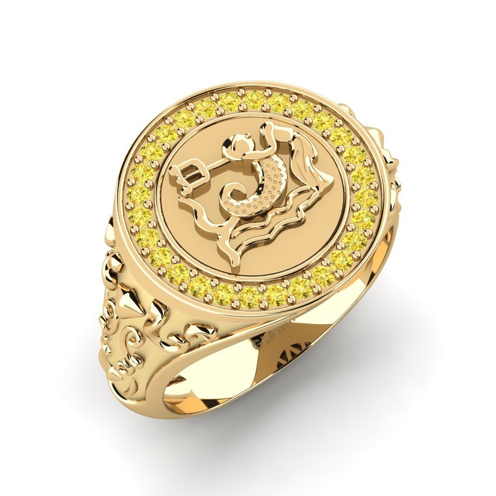 Yellow Sapphire Men's Ring Arion - Virgo