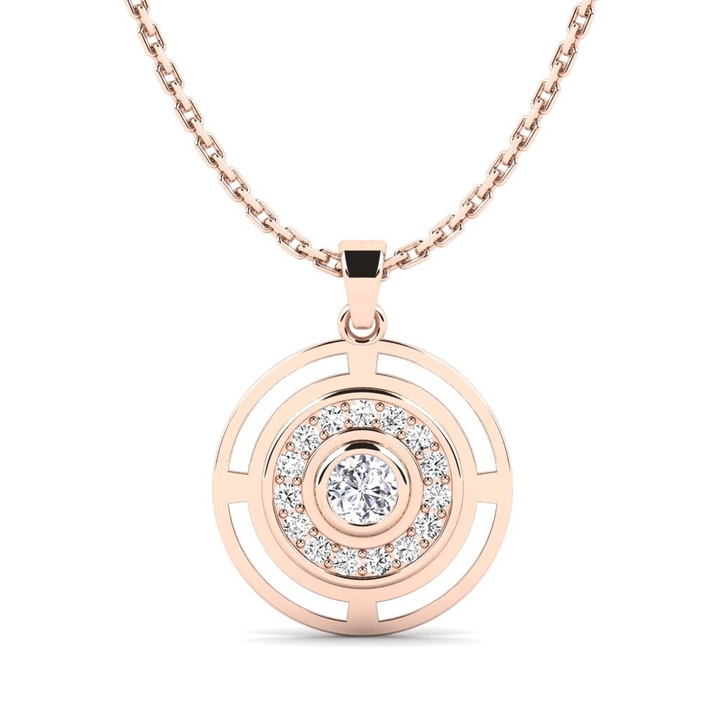 14K Rose Gold Moissanite Pendant Alting
