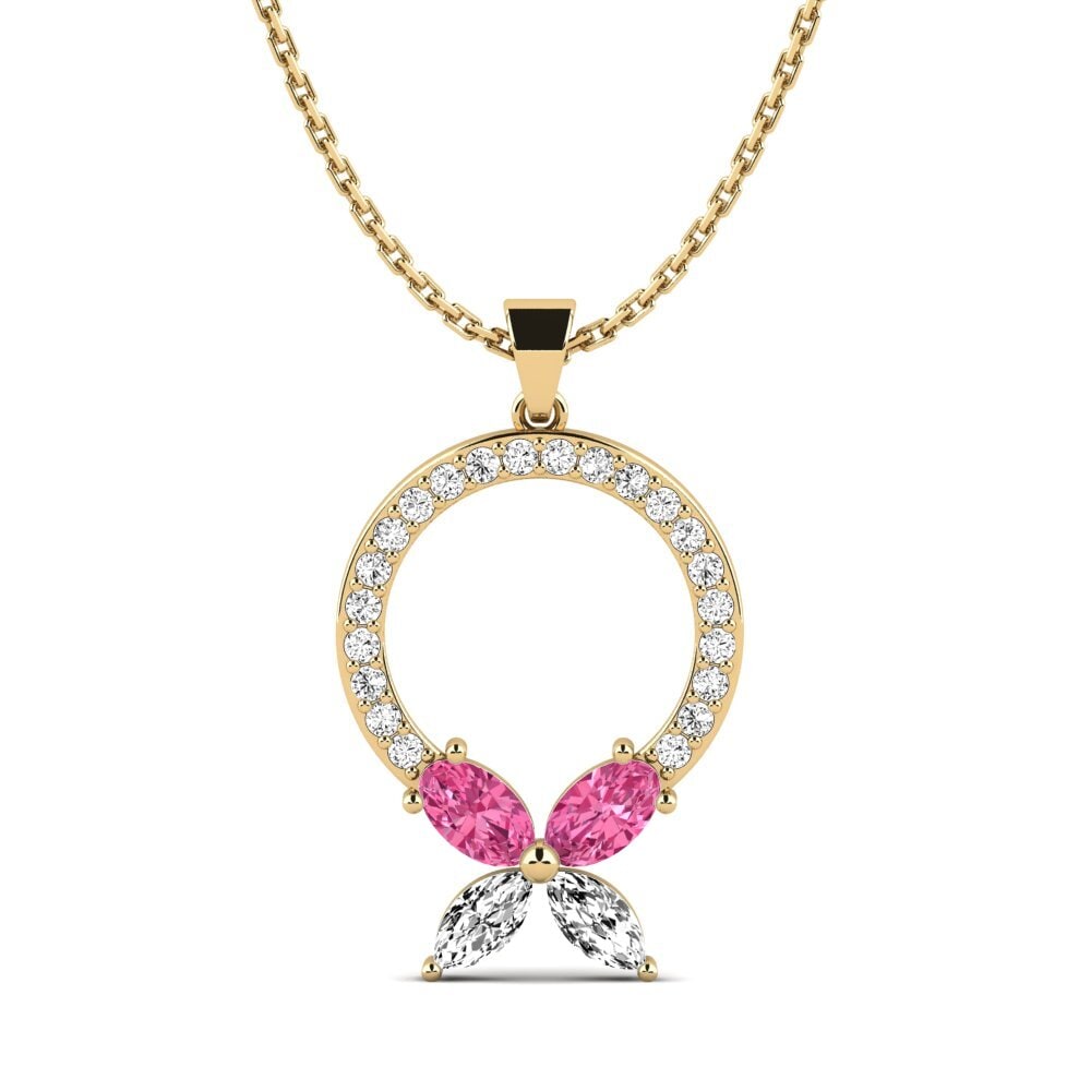 Bầu Dục Đá Tourmaline Hồng / Bích tỷ Mặt dây chuyền nữ Aussois