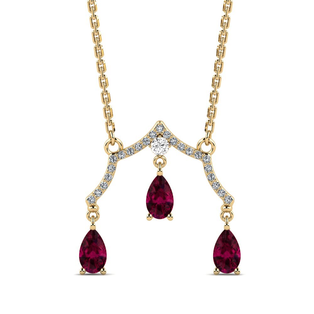 Rhodolite Garnet Women's Necklace Bedefs