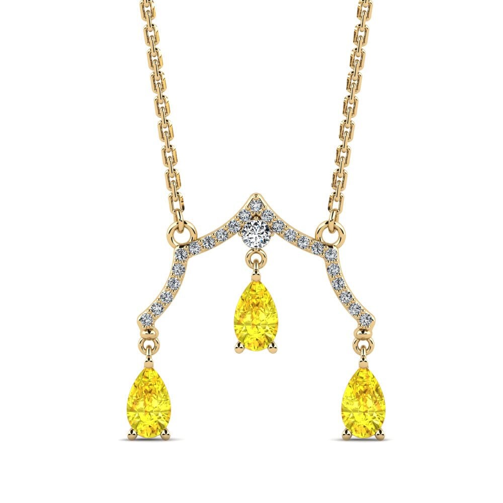 Zafiro amarillo Collar de Mujer Bedefs