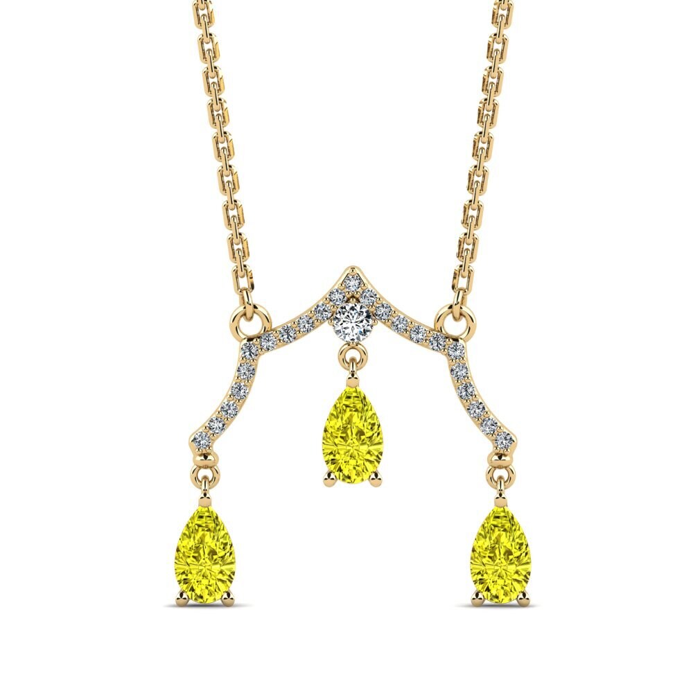 Yellow Diamond Women's Necklace Bedefs