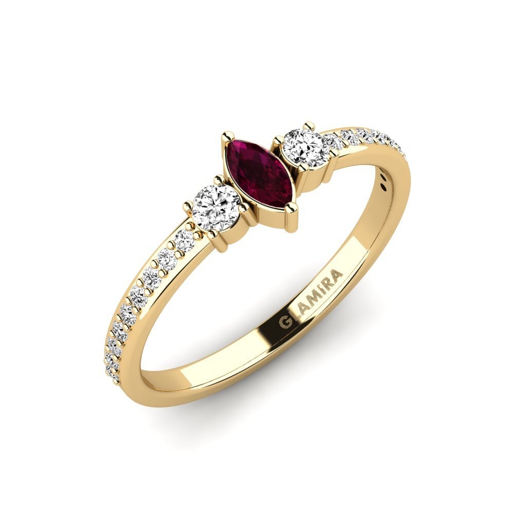 Granada de Rhodolite Anel de Noivado Ashusto