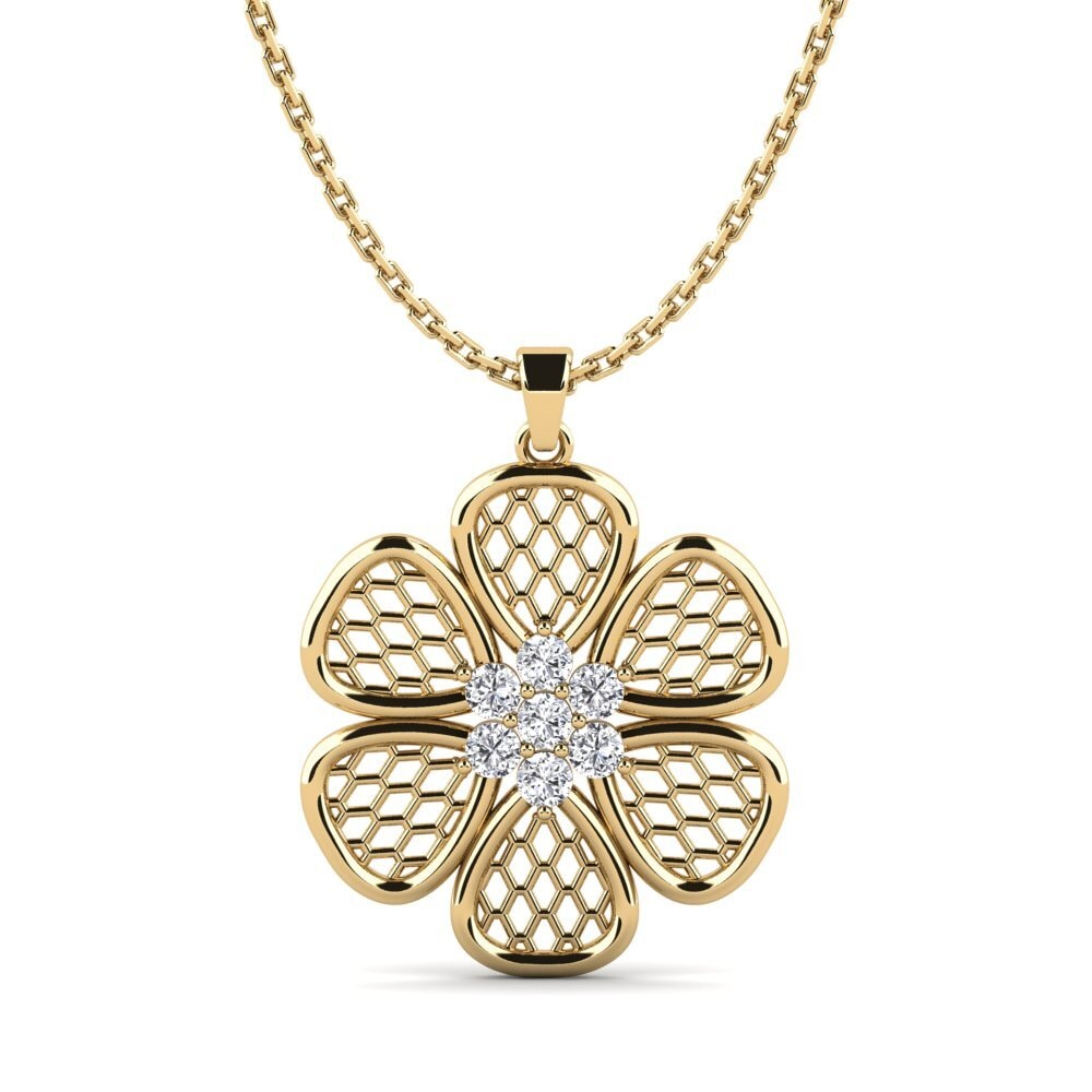 Compre Colgante de Mujer Botora en corte Redondo 0.21 Quilates 14k Oro ...