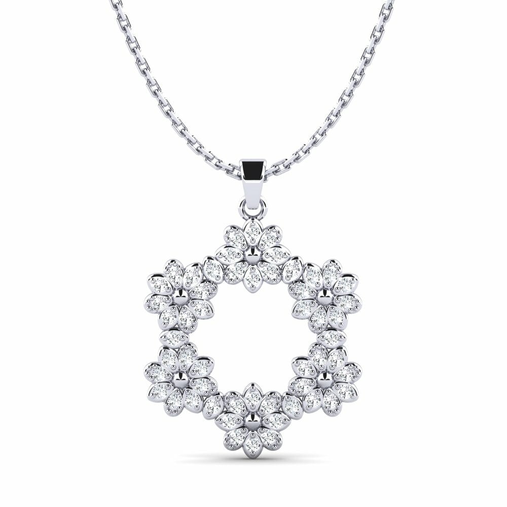 14k Oro Blanco Colgante de Mujer Bottar