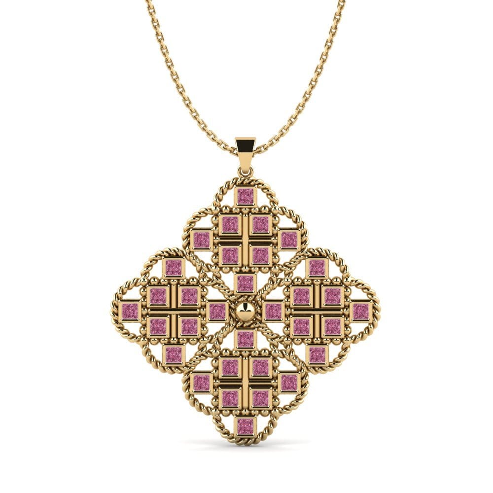Princess Đá Rhodolite Mặt dây chuyền nữ Buou