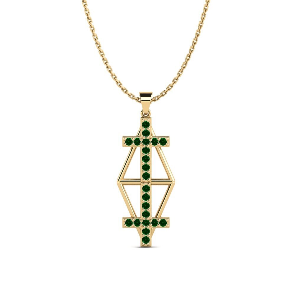 Circonita Verde Colgante de Mujer Ateen