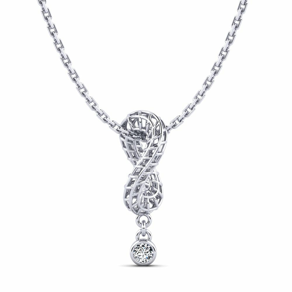 14k Oro Blanco Colgante de Mujer Bombetra
