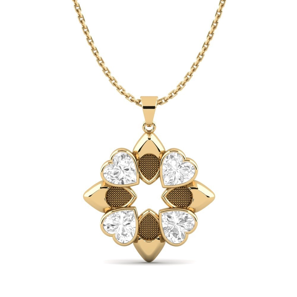 Trái Tim Đá Sapphire Trắng Mặt dây chuyền nữ Booponer