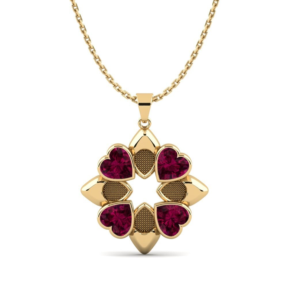Trái Tim Đá Rhodolite Mặt dây chuyền nữ Booponer