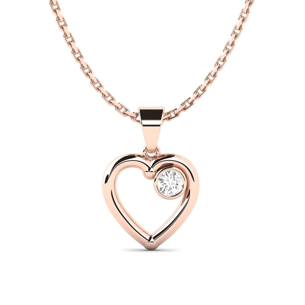 14K Rose Gold White sapphire Pendant Cultiezesse