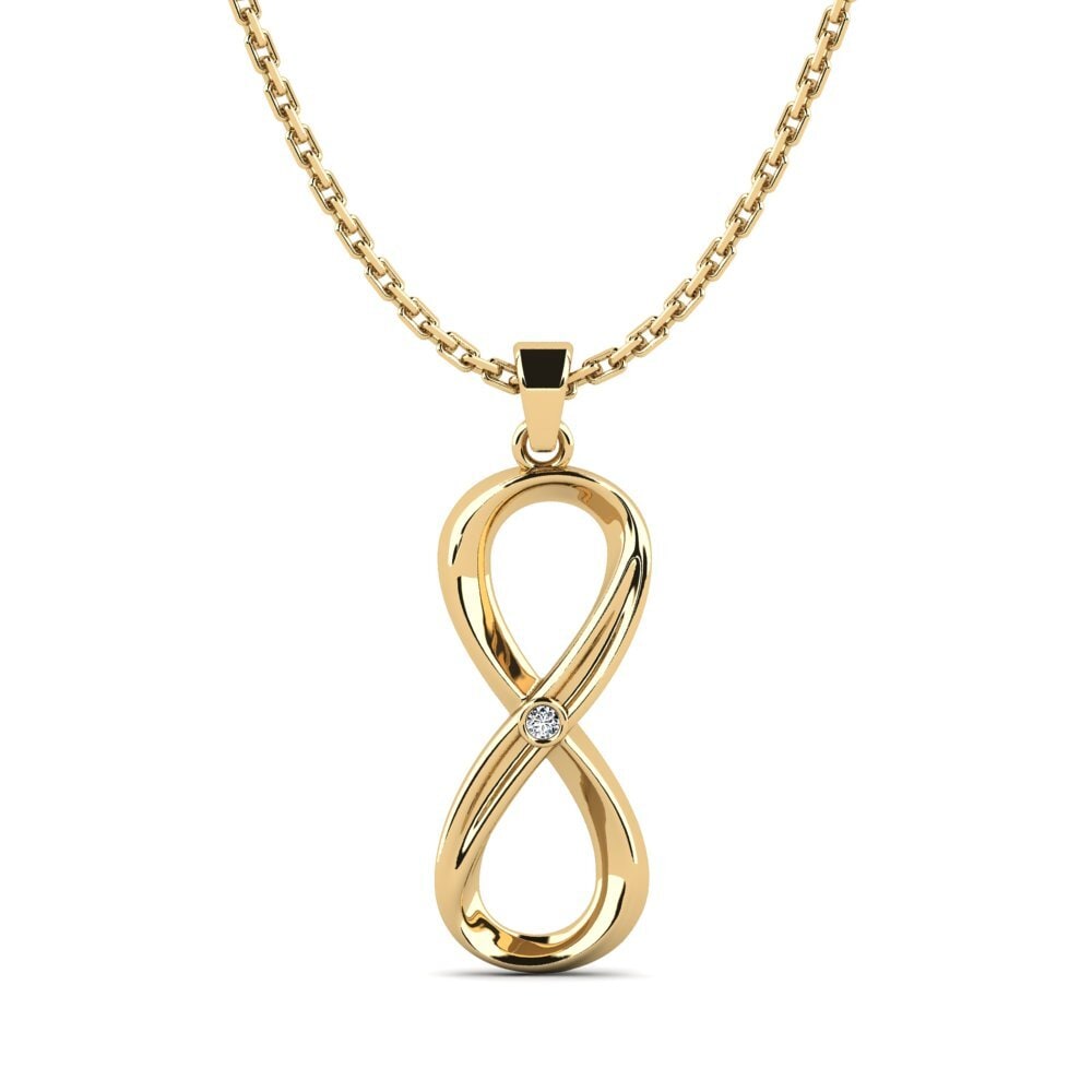 14k Yellow Gold Zirconia Women's Pendant Merisdian