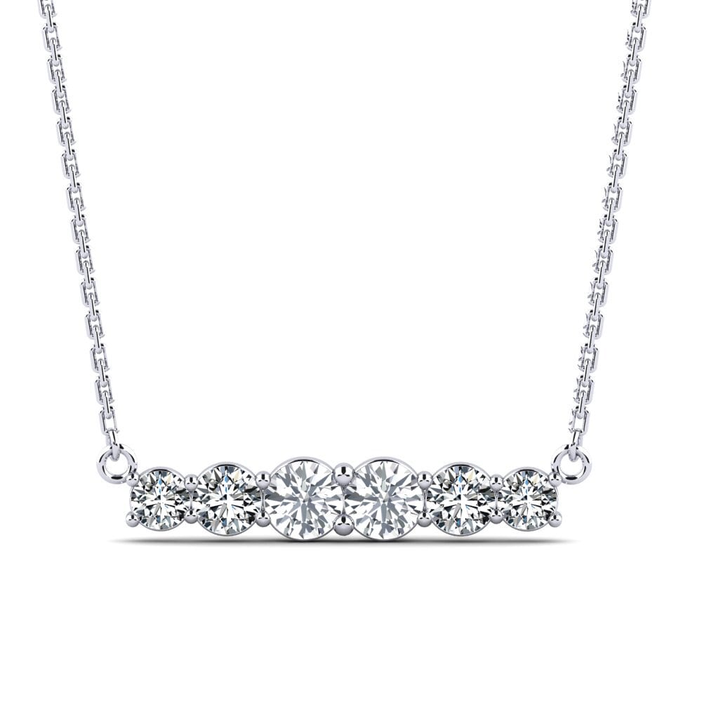 Platino 950 Circón Blanco Collar de Mujer Akyab