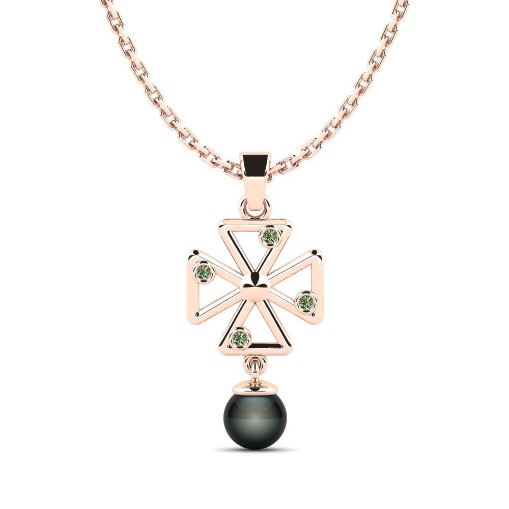 Rotgold 585 Grüner Diamant Damen anhänger Airelseh