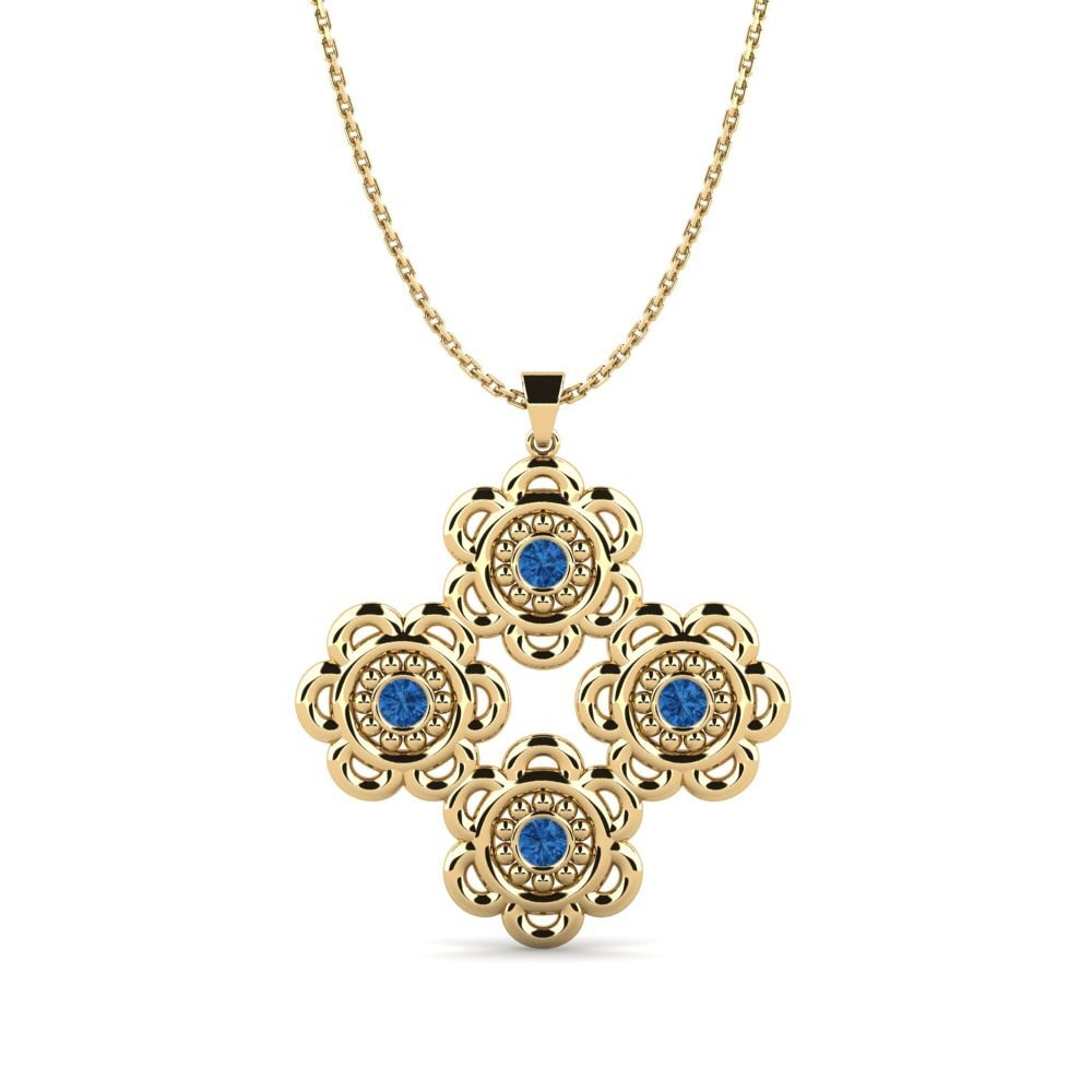 Circonita Azul Oscuro Colgante de Mujer Aistiv