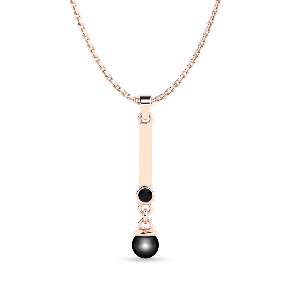 Rotgold 750 Schwarzer Diamant Damen anhänger Andeana