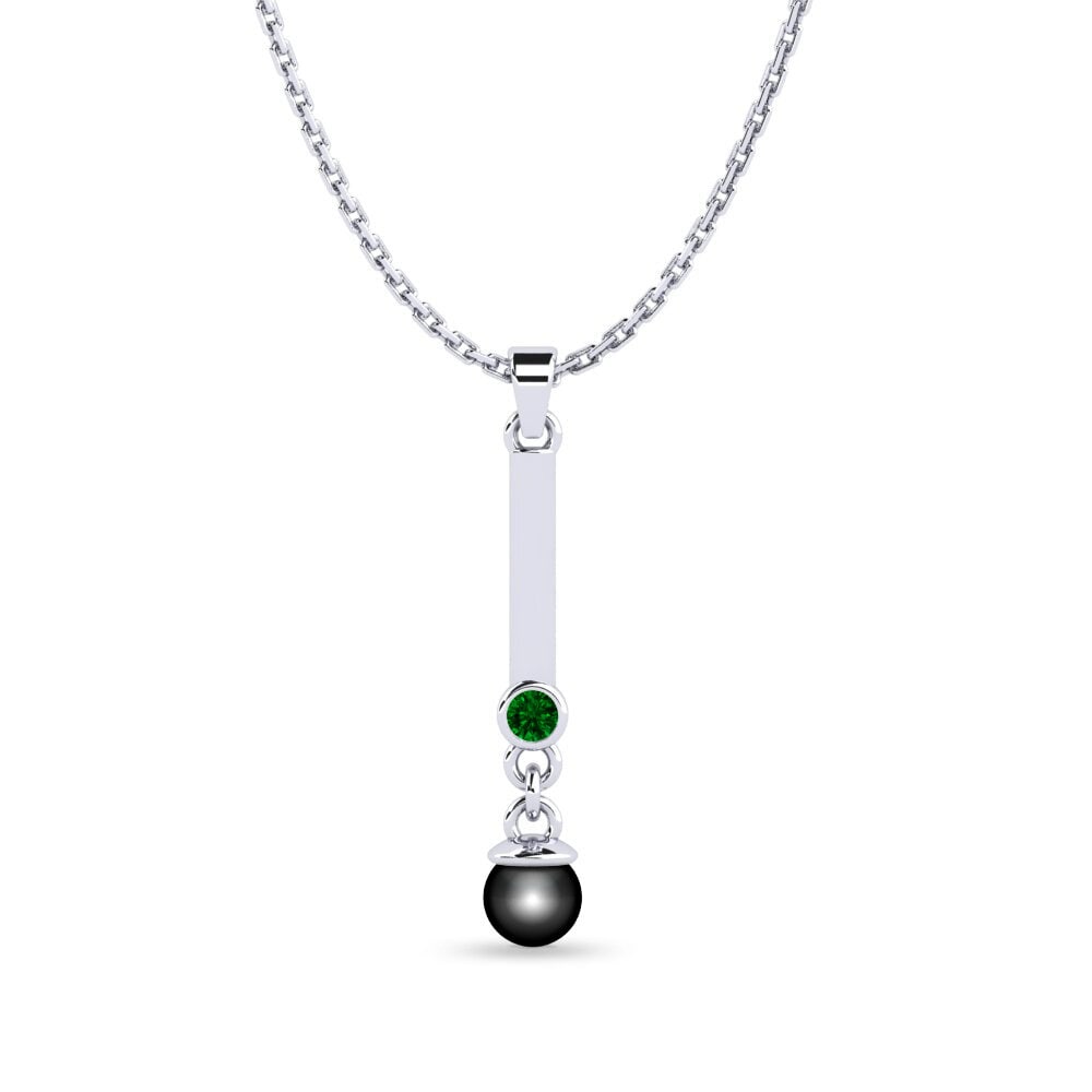 950 Palladium Grüner Zirkonia Damen anhänger Andeana