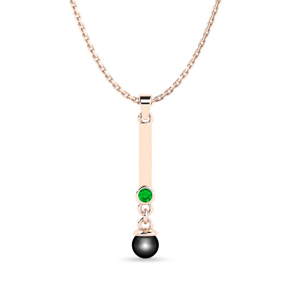 Rotgold 375 Smaragd Damen anhänger Andeana