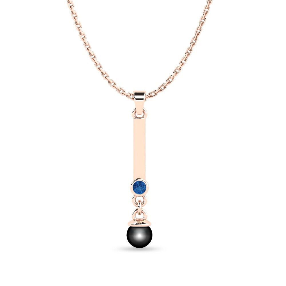 Rotgold 750 Dunkelblauer Zirkonia Damen anhänger Andeana