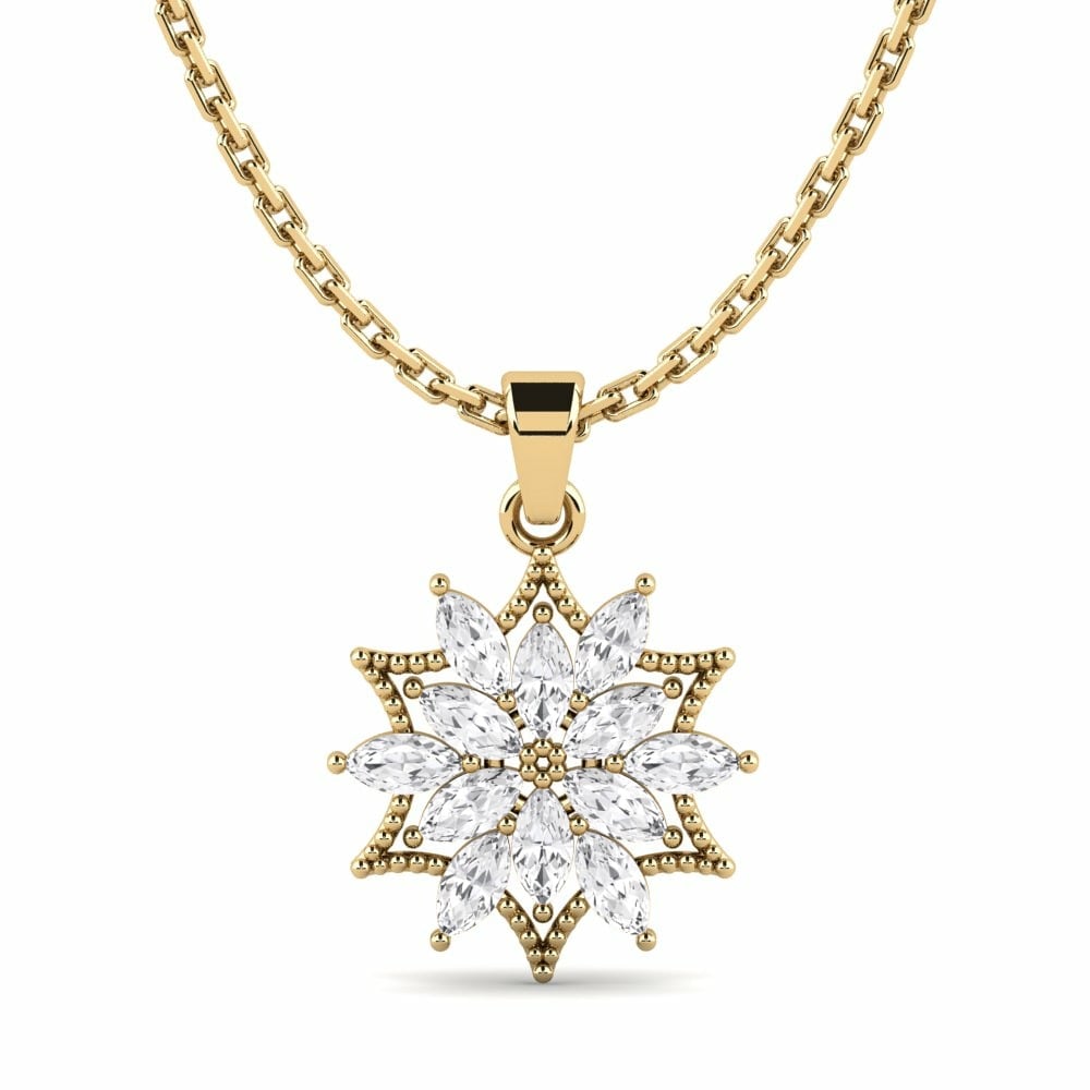 Star Necklaces GLAMIRA Pendant Arnit 585 Yellow Gold White Sapphire