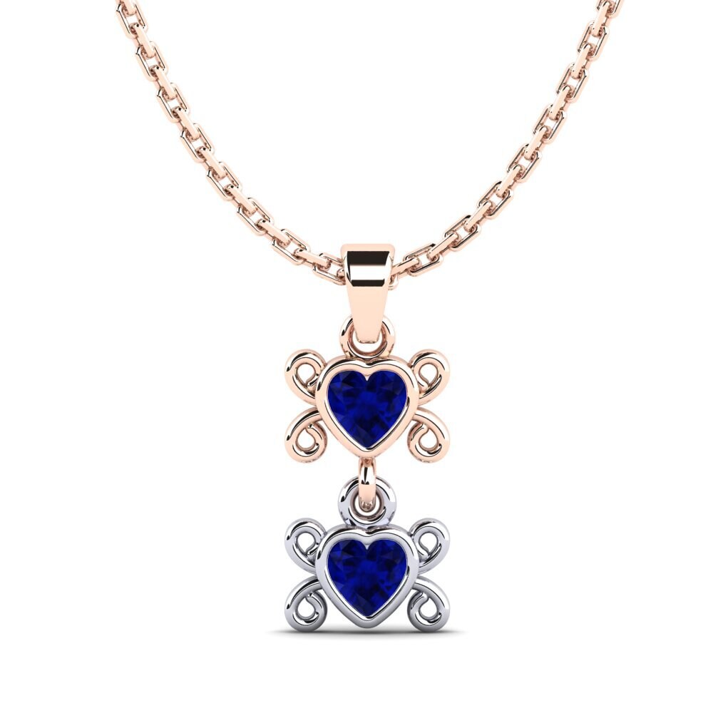 9k Oro Rosa & Blanco Zafiro Colgante de Mujer Arrim