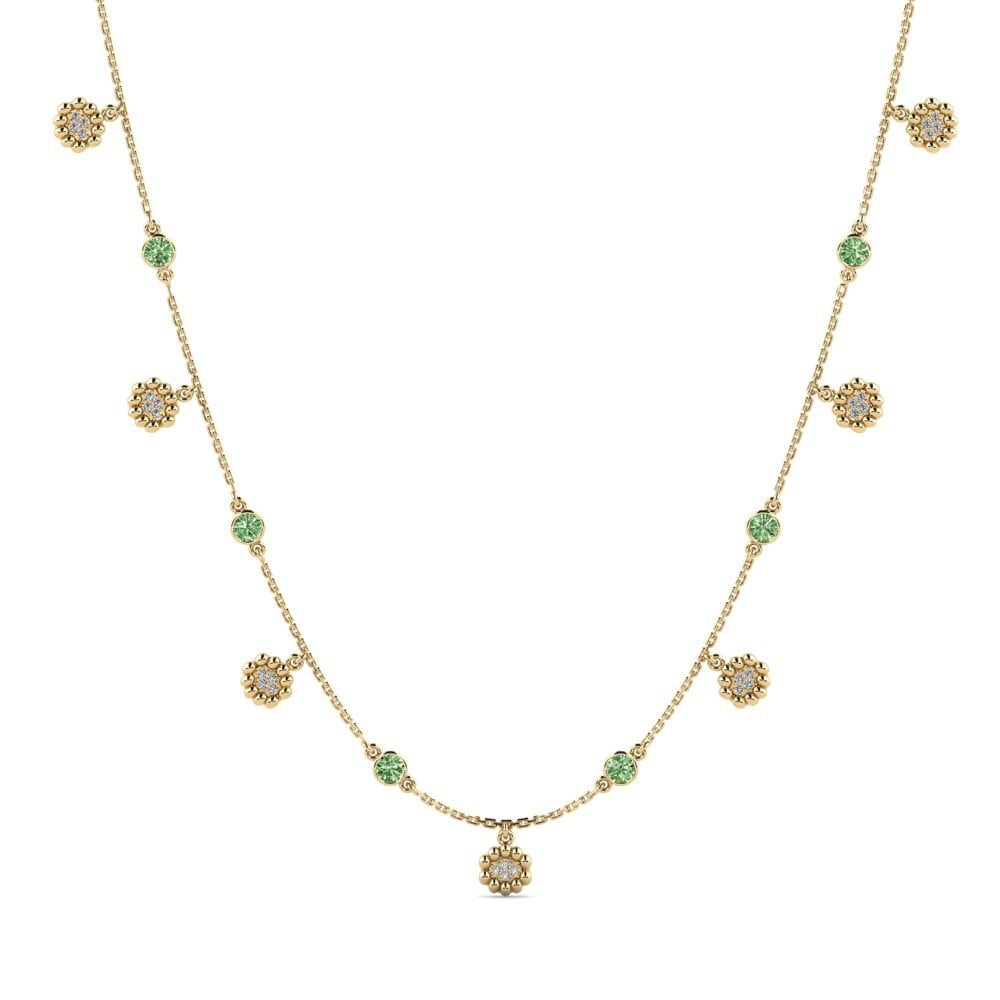 Green Diamond Women's Necklace Alfcidel
