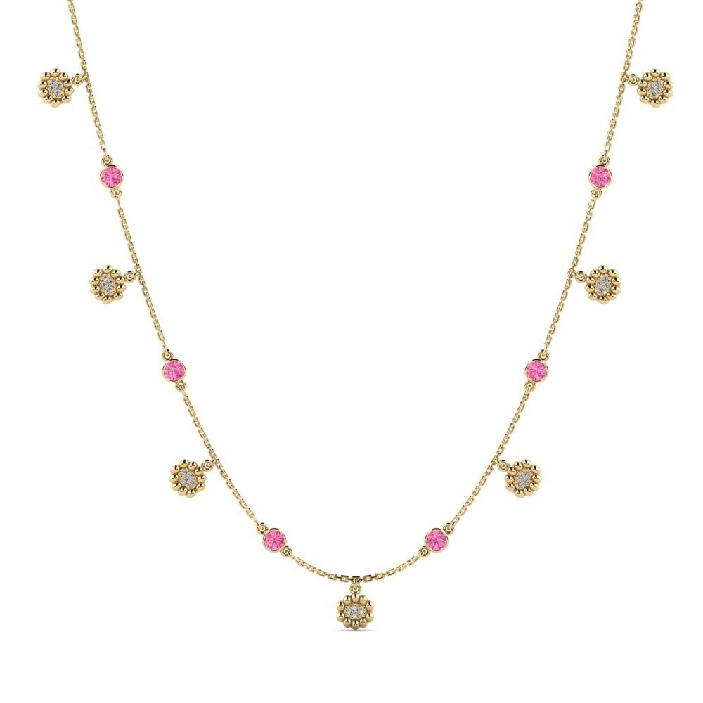 Pink Sapphire Women's Necklace Alfcidel